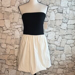 A New Day Black and White Strapless Dress